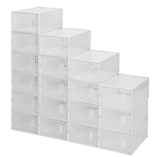 Life Story 4-Pair Clear Plastic Shoe Boxes SHB-4 - The Home Depot