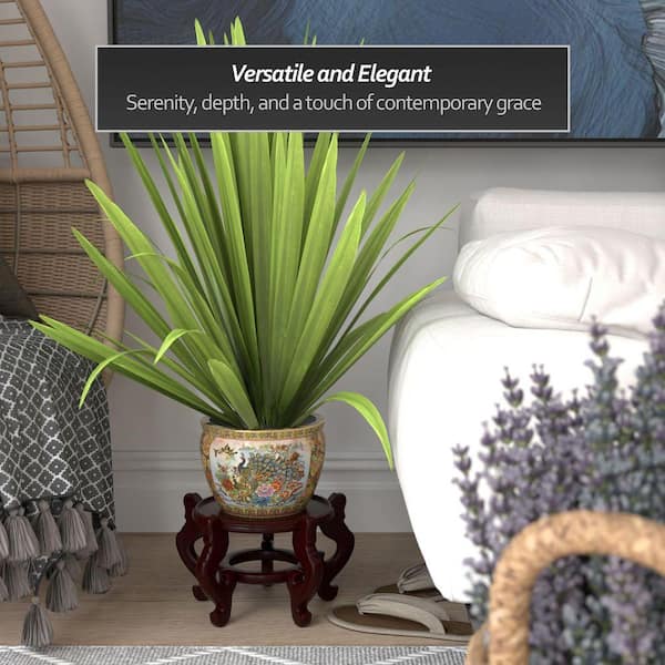 RED LANTERN 8.25 in. L x 8.25 in. W Satsuma Peacock Indoor/Outdoor
