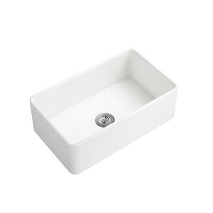 30 in. single bowl Farmhouse/Apron Front White Ceramic Kitchen Sink