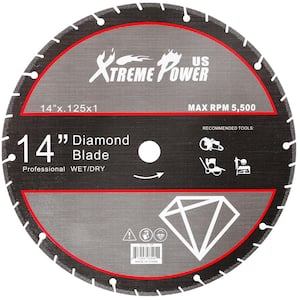 14 in. Metal Cut Saw Wheel Cutting Diamond Blade Turbo Segmented Rim (1-Pack)