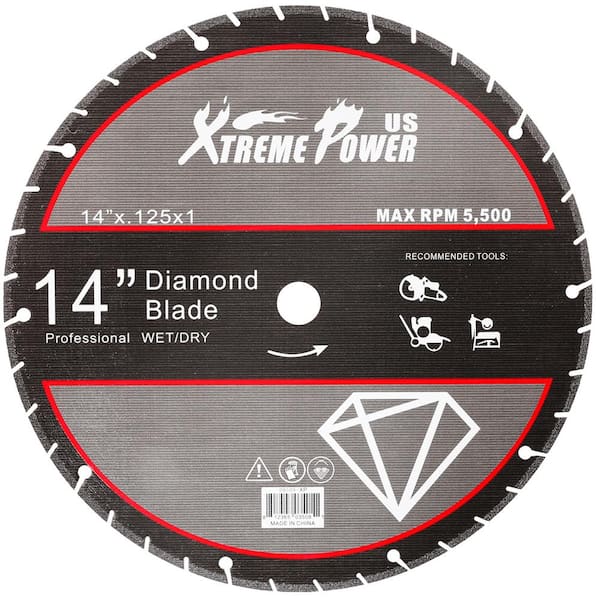 XtremepowerUS 14 in. Metal Cut Saw Wheel Cutting Diamond Blade Turbo Segmented Rim (1-Pack)