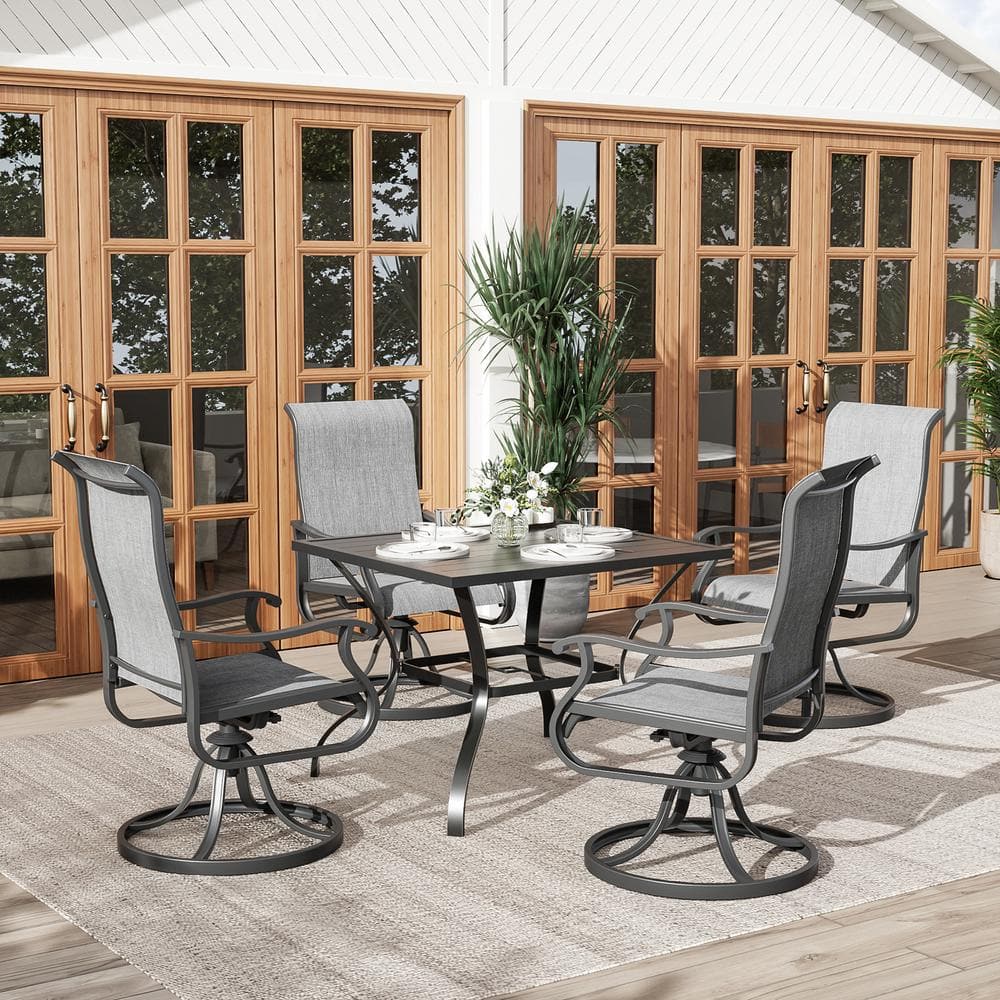 Swivel Metal Sling Outdoor Dining Chair（Set of 4） price history on PriceWatchPro
