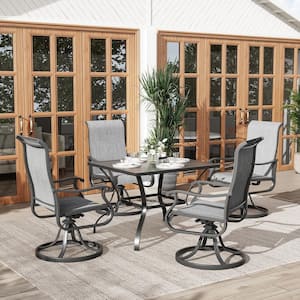 Swivel Metal Sling Outdoor Dining Chair（Set of 4）