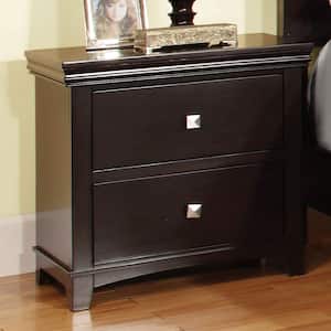 Spruce 2-Drawer Espresso Nightstand 24 in. H x 23.625 in. W x 15.75 in. H