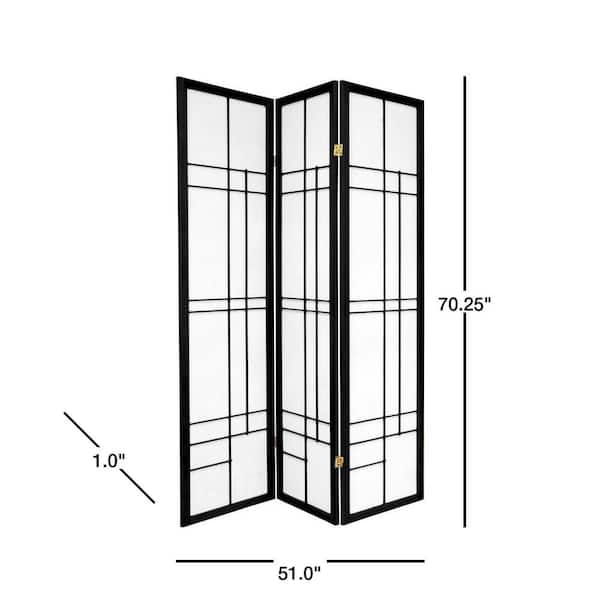 6 ft. Black 3-Panel Room Divider