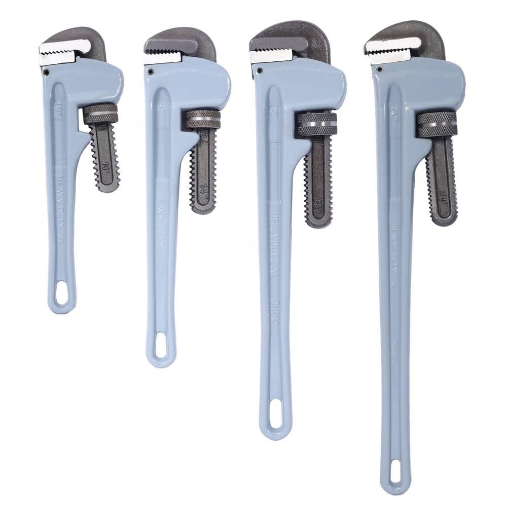 4-Piece 10/14/18/24 in. Light Gray Aluminum Heavy Duty Straight Pipe Wrench for Water Pipes, Automotive Repairs price history on PriceWatchPro