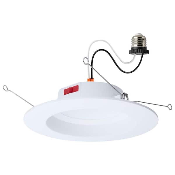 5-6 in. Adjustable CCT Canless New Construction Remodel Non-IC Rated Dimmable Indoor Integrated LED Recessed Light Trim