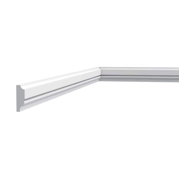 ORAC DECOR 3/8 in. D x 1-1/4 in. W x 78-3/4 in. L . Primed White Plain Polystyrene Panel Moulding (8-Pack)