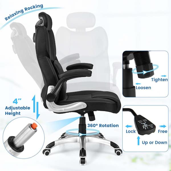 Costway Black Kneading Massage Chair Office Chair Height 