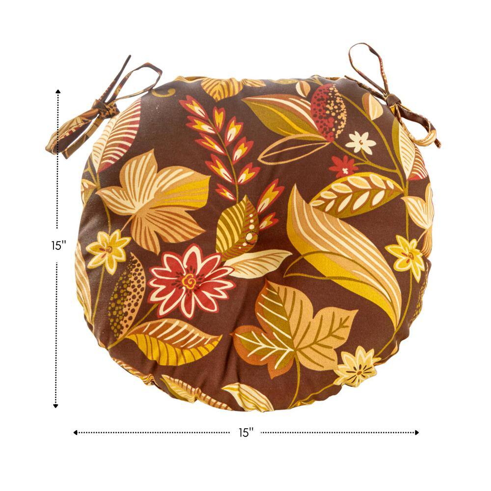 Timberland Floral 15" Reversible Outdoor Bistro Cushion Set
