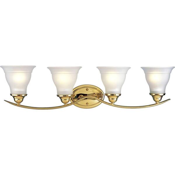 Progress Lighting Trinity Collection Polished Brass 4-light Vanity Fixture-DISCONTINUED