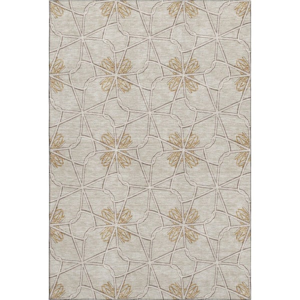 Addison Rugs Mayfield Premium Machine Washable Abstract AMF958 Ivory 8 ft. x 10 ft. Area Rug