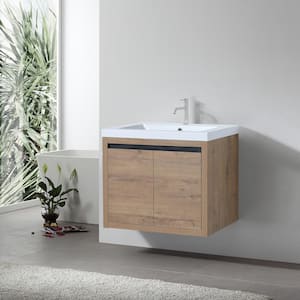 23-5/8 in. W x 18-1/8 in. D x 20-1/2 in. H Bath Vanity in Imitative Oak with White Resin Top