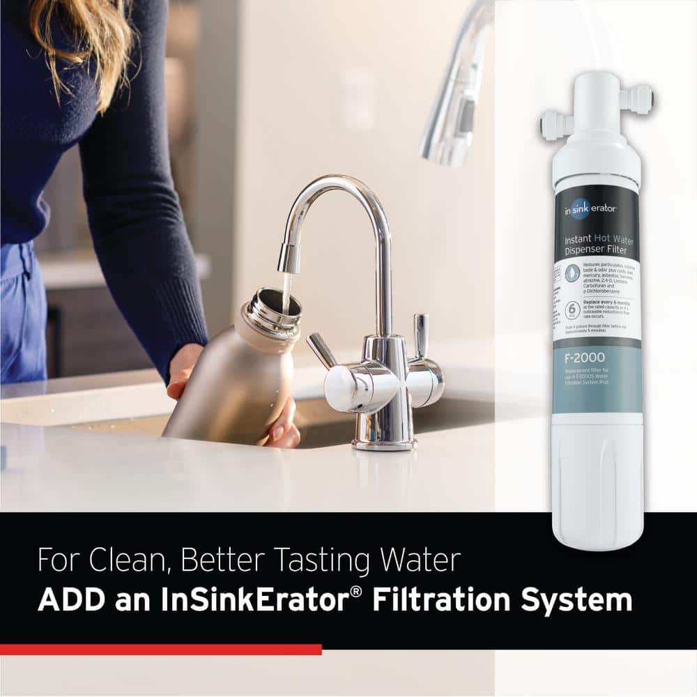 Satin Nickel Double Handle Hot and Cold Water Dispenser