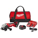 M18 18-Volt Lithium-Ion Cordless 4-1/2 in. Cut-Off Grinder Kit with (2) 3.0Ah Batteries, Charger, Tool Bag