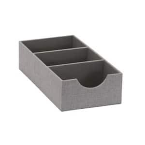 6 in. x 3 in. Oblong 3 Section Hardsided Tray in Silver