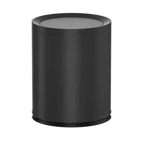 Afoxsos Elegant 2.6 Gallon Black Indoor Recycling Bin with Swing Cover