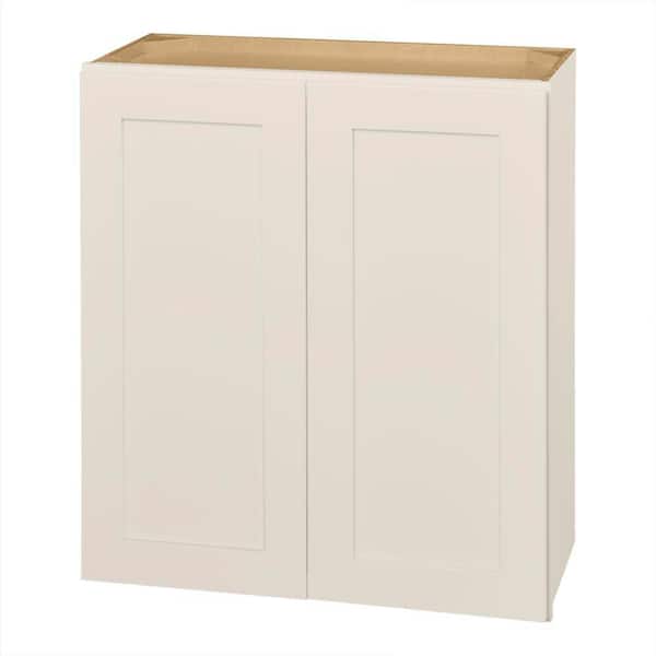 Hampton Bay Avondale 27 in. W x 12 in. D x 30 in. H Ready to Assemble Plywood Shaker Wall Kitchen Cabinet in Antique White