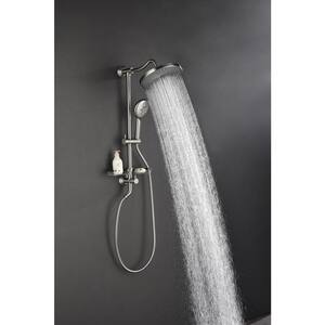 Single-Handle 4-Spray Shower Faucet 2.0 GPM with 10 in. H Pressure Shower Faucet in Brushed Nickel (Valve Included)