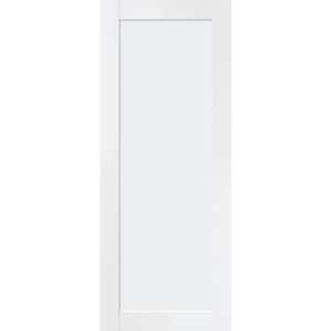 1 Panel Shaker 18" x 79,375" No Bore Snow White Solid Composite Core Wood Interior Door Slab