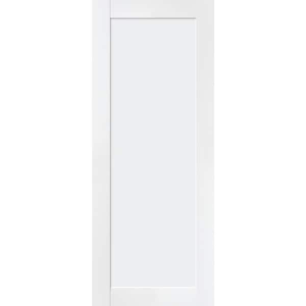 Belldinni 1 Panel Shaker 36" x 79,375" No Bore Snow White Solid Composite Core Wood Interior Door Slab
