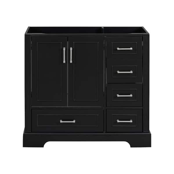 36 in. Bath Vanity Cabinet without Top in Black Unassembled