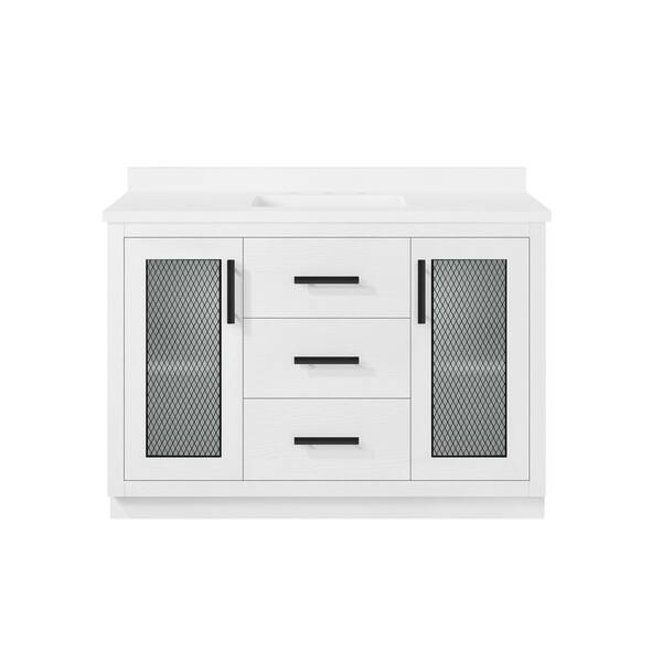 Greeley Contemporary 48 Wood Single Sink Bathroom Vanity with Carrera  Marble Top by Christopher Knight Home - On Sale - Bed Bath & Beyond -  25716175