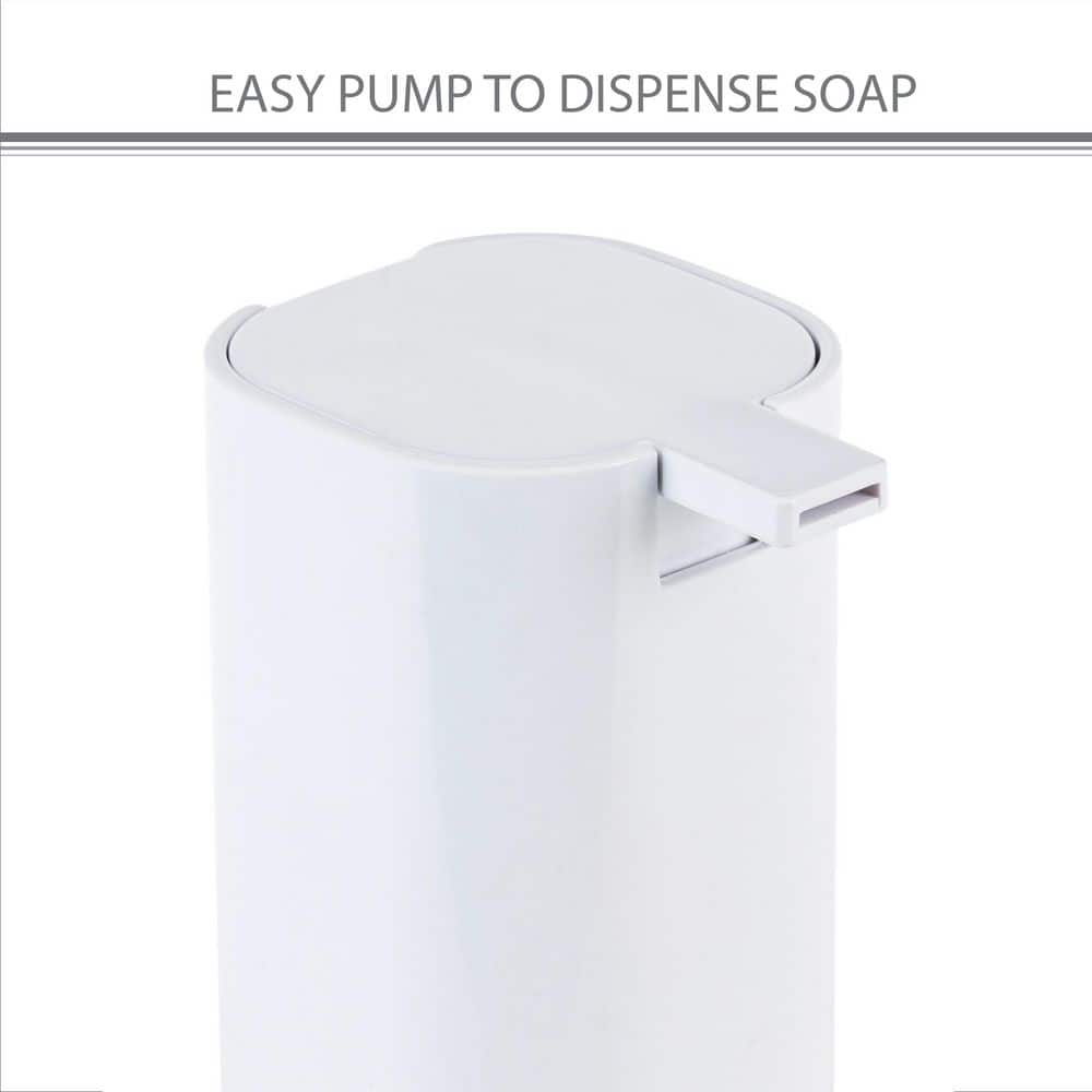 White Brushed Plastic 6-Piece Modern Bathroom Accessory Set