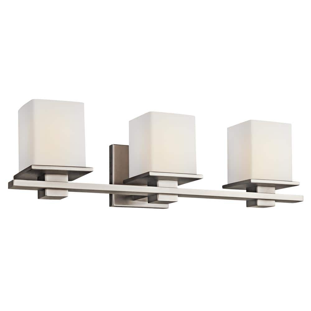 Tully 24 in. 3-Light Antique Pewter Contemporary Bathroom Vanity Light with Satin Etched Cased Opal Glass price history on PriceWatchPro
