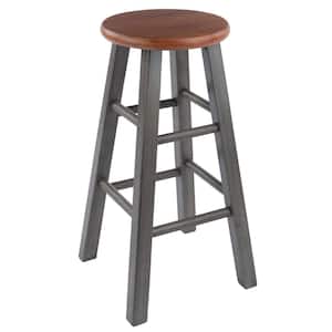 Ivy 24 in. Rustic Teak and Gray Counter Stool