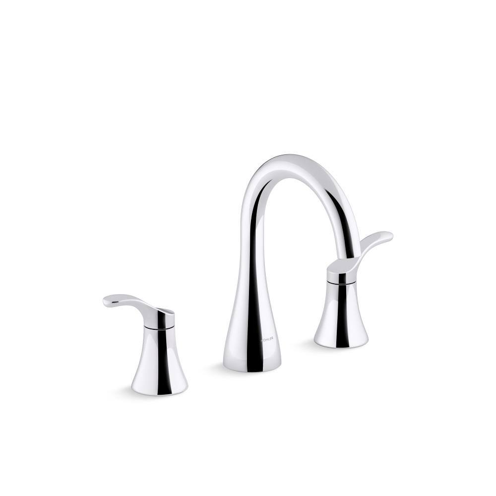 KOHLER Simplice Double-Handle 1.0 GPM 8 in. Widespread Bathroom Sink Faucet in Polished Chrome