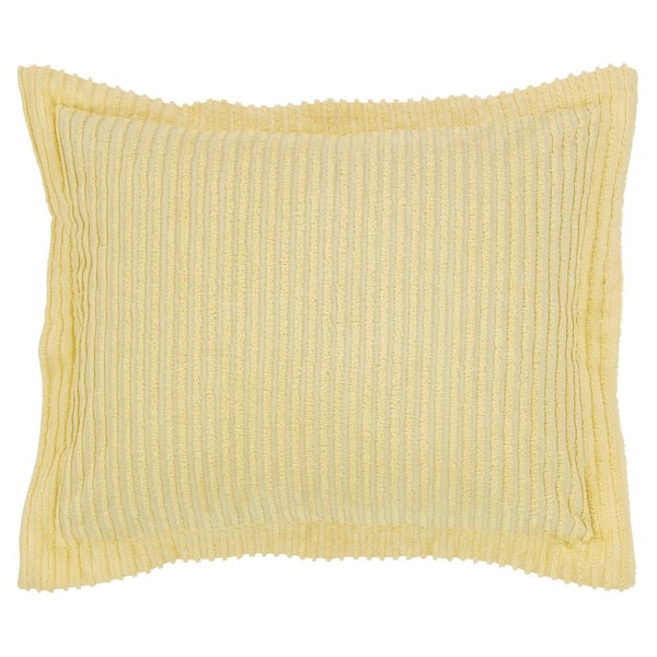 Better Trends Julian Collection in Solid Stripes Design Yellow Standard 100% Cotton Tufted Chenille Sham