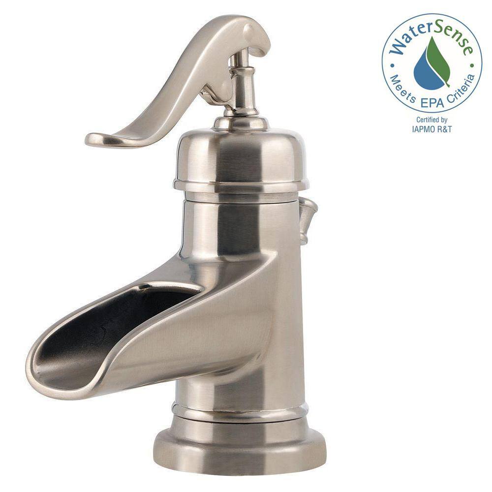 Elegant Ashfield High Arc Single-Handle Bathroom Faucet in Brushed Nickel