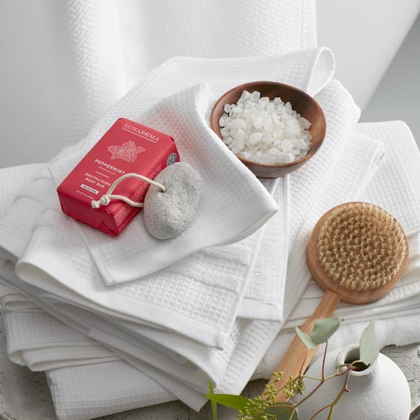 Luxury Waffle Hand Towel | 100% Premium Turkish Cotton | Plush Towel White