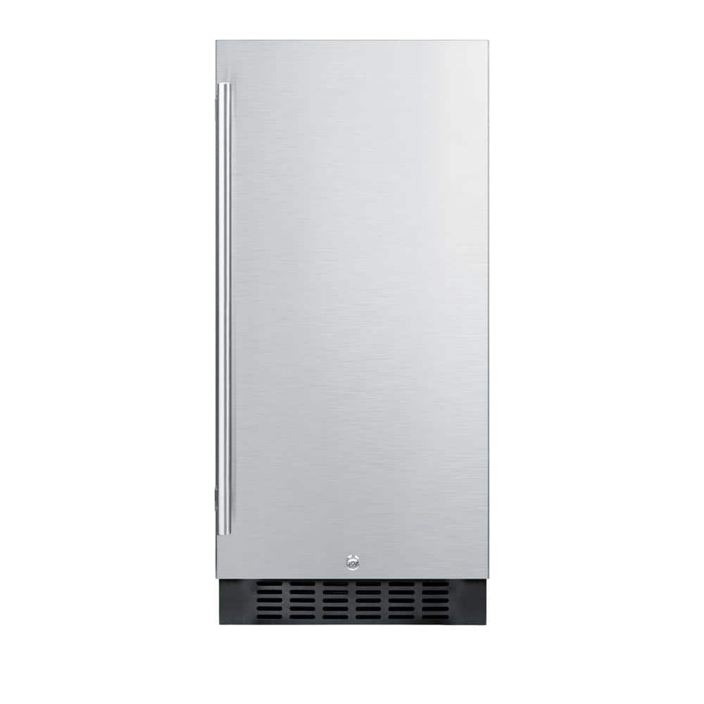 Summit Appliance 15 in. 3 cu. ft. Mini Fridge in Stainless Steel, Stainless steel door/black cabinet