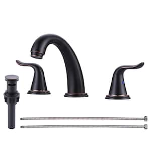 8 in. Widespread Double Handle Bathroom Faucet in Oil Rubbed Bronze