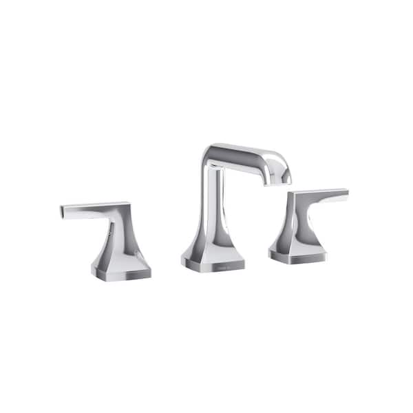 Oak Widespread 2-Handle Bathroom Faucet with Push Pop Drain Assembly in Polished Chrome (1.0 GPM)