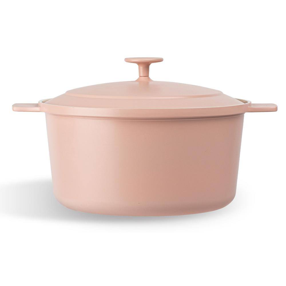 5 qt. Round Aluminum Ceramic Nonstick Dutch Oven in Pink