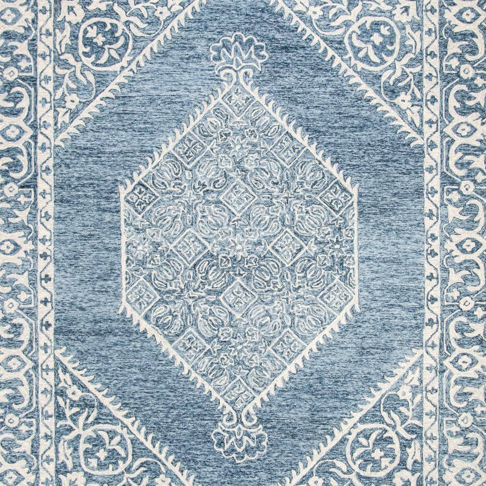 Ethereal Blue Hand-Tufted Wool 8' x 10' Rectangular Area Rug