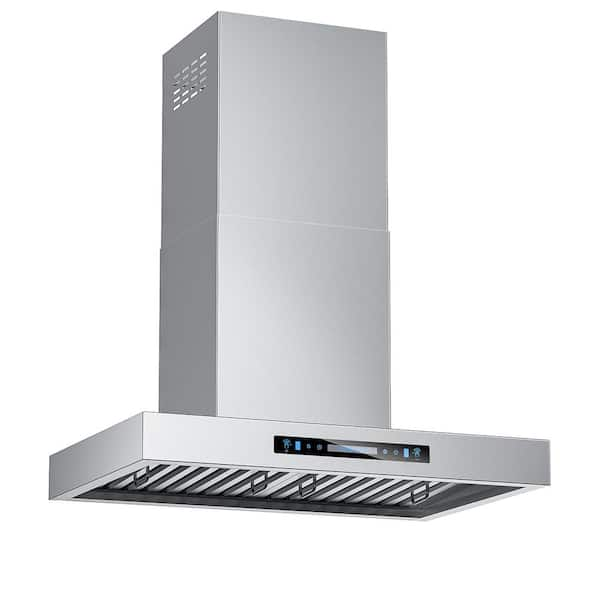 Blomed 30 in. 900 CFM Ducted Wall Mount Range Hood in Stainless Steel ...