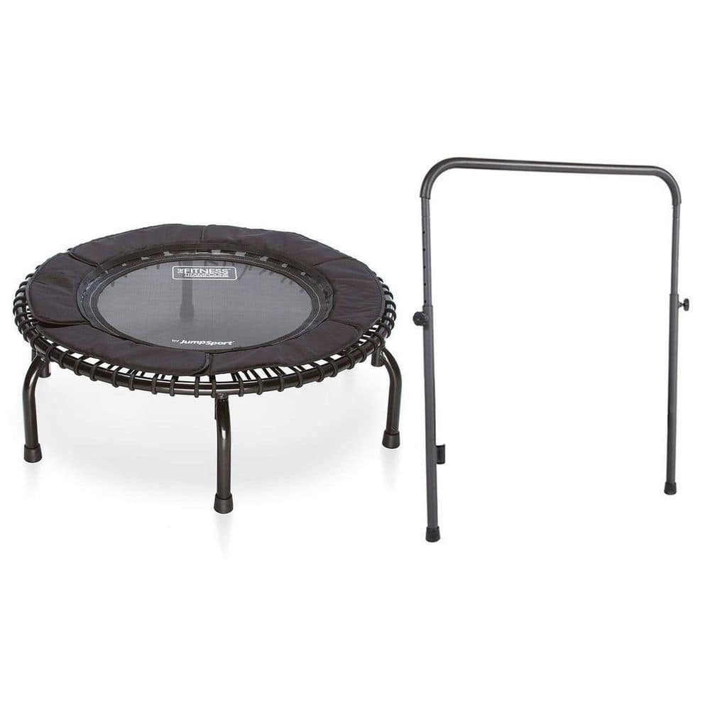 JUMPSPORT 250 Fitness Rebounder Mini Trampoline & Handle Bar