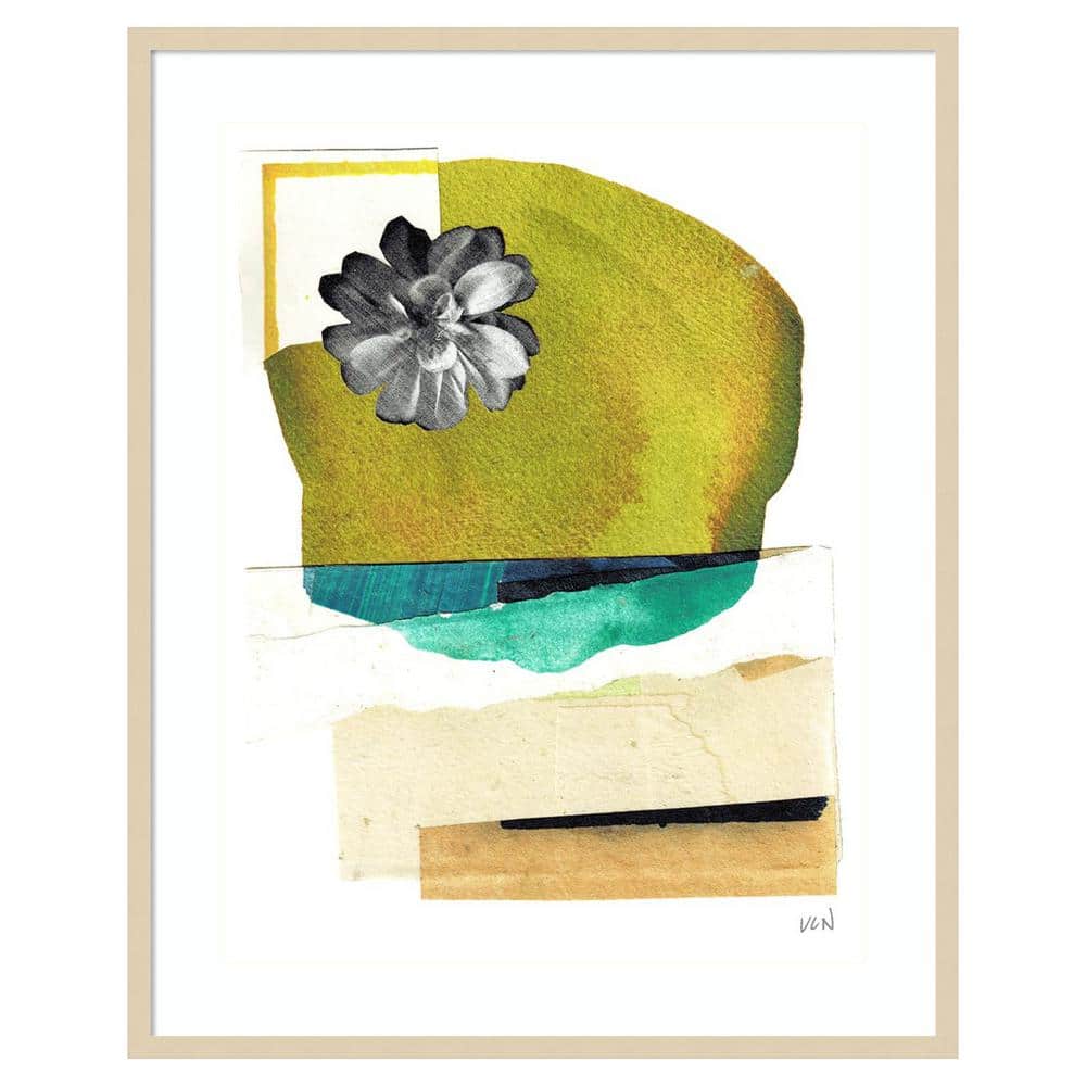 Lindsey Newman Green and Black 33"x41" Wood Framed Wall Art