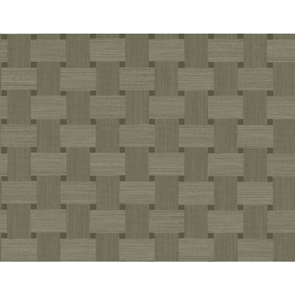 Seabrook Designs 60.75 sq. ft. Raw Umber Basketweave Embossed Vinyl Unpasted Wallpaper Roll