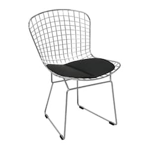 Chrome Wire Dining Side Chair-Black