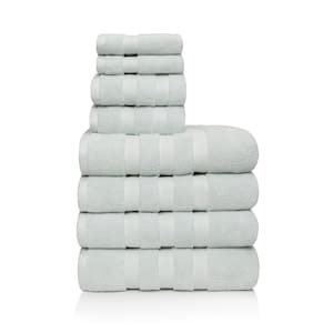 Infinity 8-Piece Sea Foam Solid Cotton Bath Towel Set