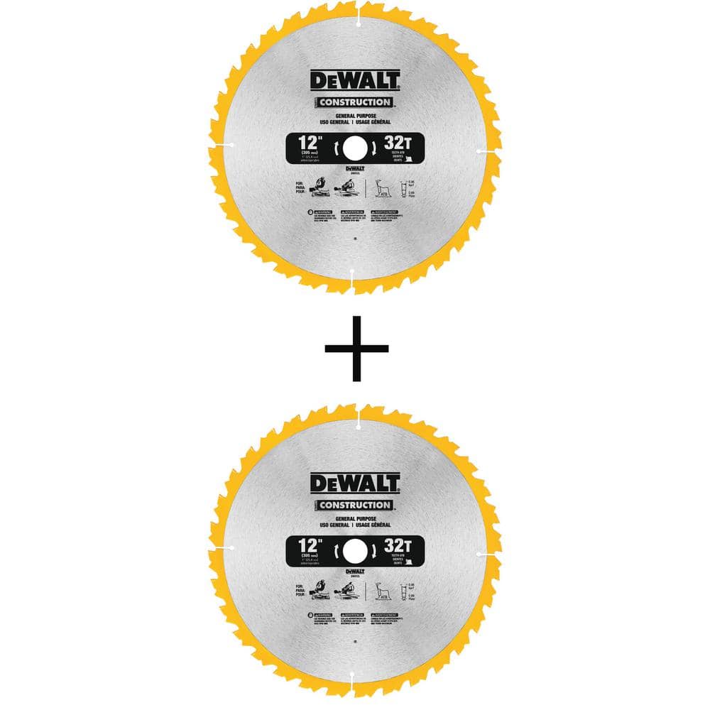 DEWALT Construction 12 in. 32Teeth Thin Kerf Miter Slide Miter Blade