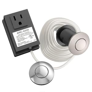 Garbage Disposal Air Switch Controller Base Unit with Chrome and Spot Resist Brushed Nickel Air Switch Buttons