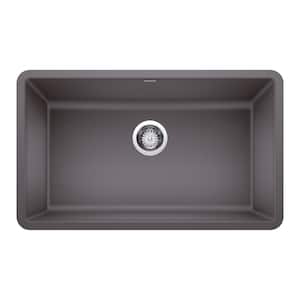 PRECIS Undermount Granite Composite 30 in. Single Bowl Kitchen Sink in Cinder