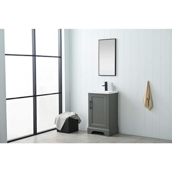Vannes 20 in. W x 16 in. D x 34.5 in. H Single Sink Bathroom Vanity in Vintage Green with Ceramic Top