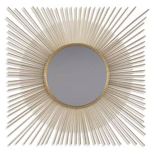 Elspeth 42 in. W x 42 in. H Sunburst Metal Goldtone Framed Accent Mirror